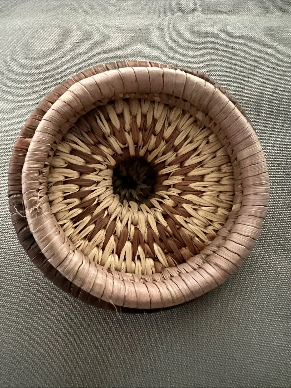 Handwoven Herb Basket with Knobbed Lid